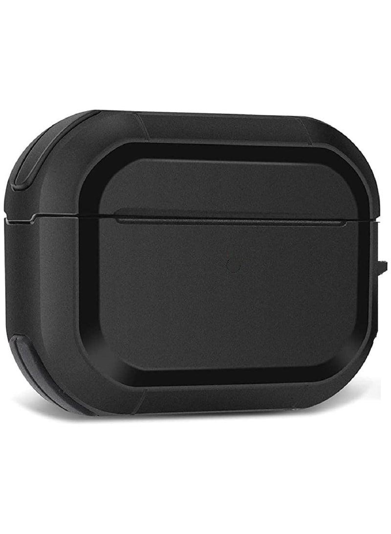MOBM AirPods Pro Case with Carabiner Shockproof Protective Cover Black - Image 1